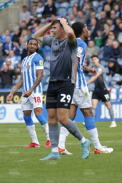 170922 - Huddersfield Town v Cardiff City - Sky Bet Championship - Mark Harris of Cardiff reaction to missed chance 