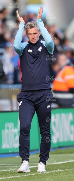 170922 - Huddersfield Town v Cardiff City - Sky Bet Championship - Manager Steve Morison of Cardiff applauds the fans at the end of the match