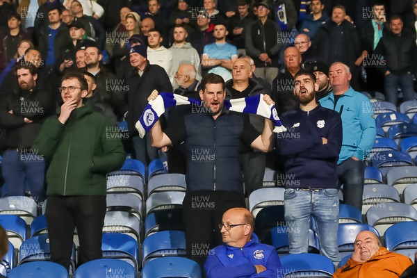 241022 - Huddersfield Town v Cardiff City - Sky Bet Championship - Cardiff fans at full time 