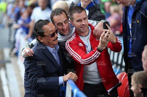 250818 - Huddersfield Town v Cardiff City - Premier League - Cardiff City owner Vincent Tan meets fans before the match