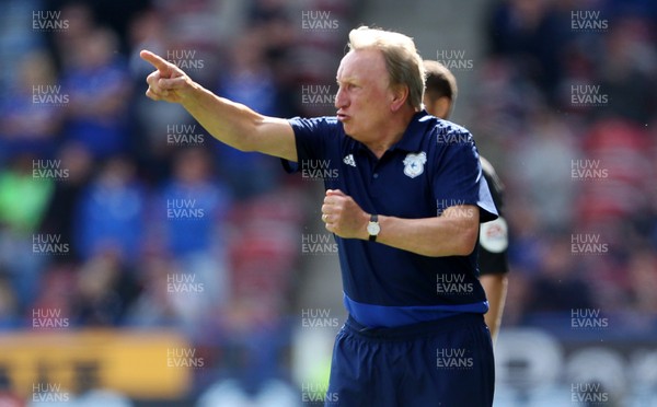 250818 - Huddersfield Town v Cardiff City - Premier League - Cardiff Manager Neil Warnock