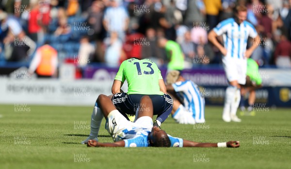 250818 - Huddersfield Town v Cardiff City - Premier League - Dejected Callum Paterson of Cardiff City at full time