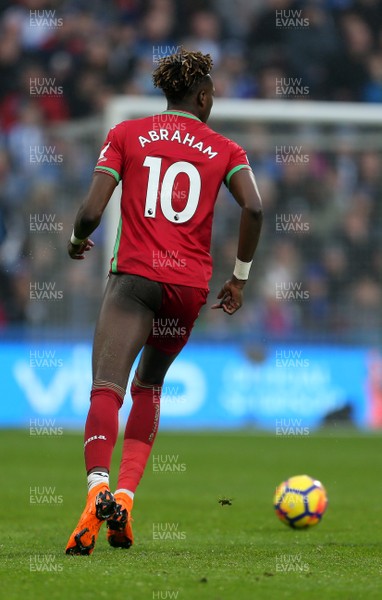 100318 - Huddersfield Town v Swansea City - Premier League - Tammy Abraham of Swansea seems to loose part of his shorts