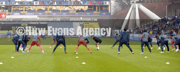 150122 - Huddersfield Town v Swansea City - Sky Bet Championship - Swansea warm up before the game