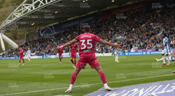 200424 - Huddersfield Town v Swansea City - Sky Bet Championship - Ronald of Swansea celebrates after 2nd Swans goal