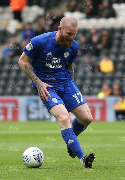 280418 - Hull City v Cardiff City - SkyBet Championship - Aron Gunnarsson of Cardiff City in visible pain as he goes injured