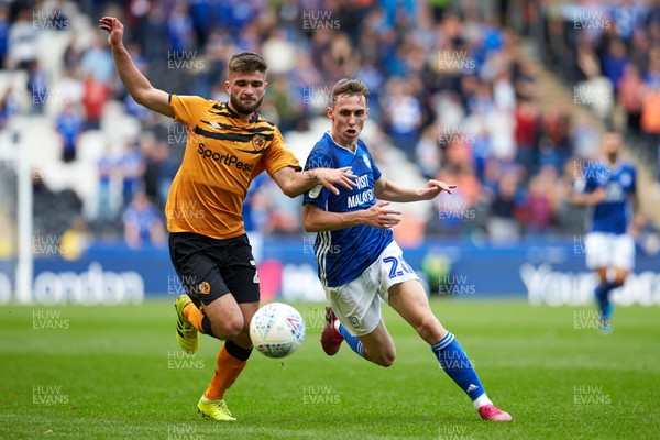 280919 - Hull City v Cardiff City - Sky Bet Championship - Hull's Brandon Fleming is chased down by Cardiff's Gavin Whyte 