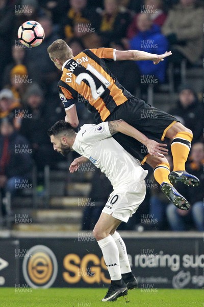 070117 - Hull City v Swansea City, The Emirates FA Cup Third Round - Borja Gonzalez of Swansea City and Michael Dawson of Hull City compete for the ball by Huw Evans Agency