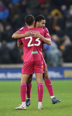 100224 - Hull City v Swansea City - Sky Bet Championship - Ronald of Swansea and Nathan Wood of Swansea at the end of the match