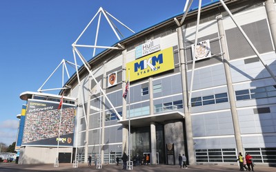 240126 - Hull City v Swansea City - Sky Bet Championship - A general view of MKM stadium