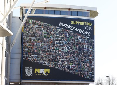240126 - Hull City v Swansea City - Sky Bet Championship - A general view of MKM stadium