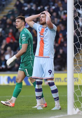 240126 - Hull City v Swansea City - Sky Bet Championship - Zan Vipotnik of Swansea rues an easy missed chance