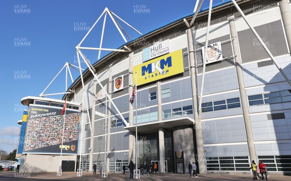 240126 - Hull City v Swansea City - Sky Bet Championship - A general view of MKM stadium
