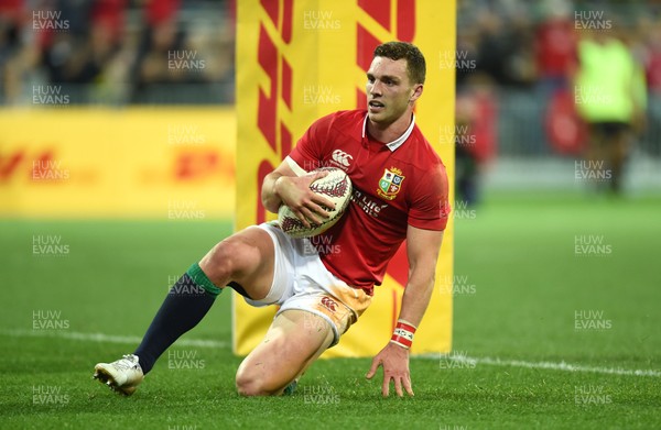 270617 - Hurricanes v British & Irish Lions - George North of British & Irish Lions runs in to score try