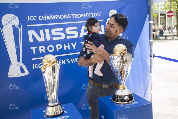 100517 - ICC Champions Trophy - Picture shows the ICC trophy and Women's World Cup in The Hayes in Cardiff