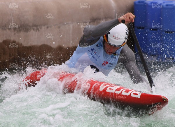 220613 - ICF Canoe Slalom World Cup Day 2-Pictured is Jan Benzien of Germany in the C1 Mens Finals at the Canoe Slalom World Cup, Cardiff International White Water Centre