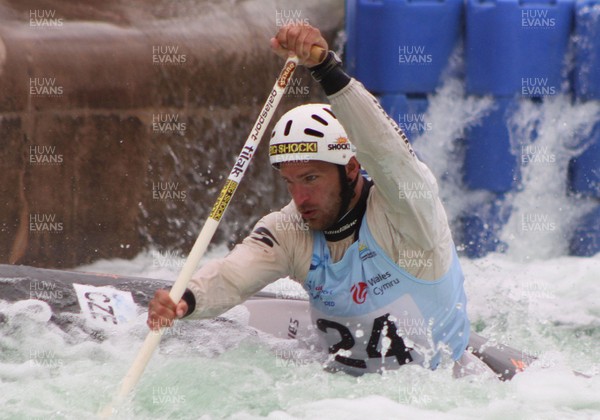 220613 - ICF Canoe Slalom World Cup Day 2-Pictured is Michal Jane of the Czech Republic in the C1 Mens Finals at the Canoe Slalom World Cup, Cardiff International White Water Centre