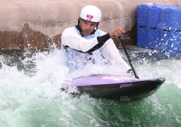 220613 - ICF Canoe Slalom World Cup Day 2-Pictured is Stanislav Jezek of the Czech Republic in the C1 Mens Finals at the Canoe Slalom World Cup, Cardiff International White Water Centre