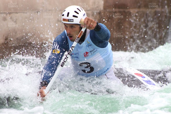 220613 - ICF Canoe Slalom World Cup Day 2-Pictured is Matej Benus in the C1 Mens Finals at the Canoe Slalom World Cup, Cardiff International White Water Centre