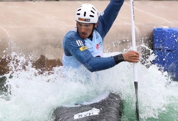 220613 - ICF Canoe Slalom World Cup Day 2-Pictured is Matej Benus in the C1 Mens Finals at the Canoe Slalom World Cup, Cardiff International White Water Centre