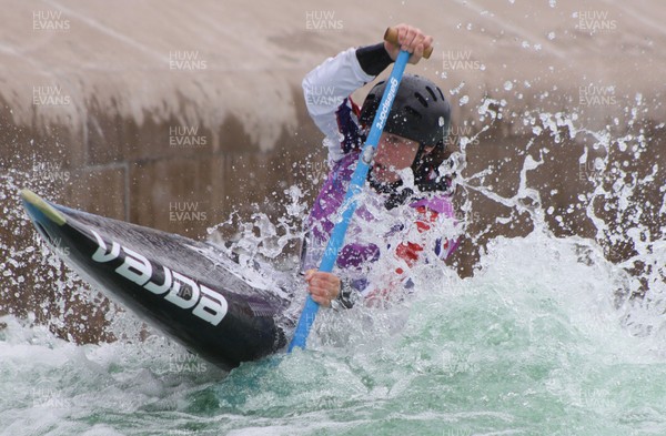 220613 - ICF Canoe Slalom World Cup Day 2-Pictured is Kimberley Woods of Great Britain in the C1 Womens Finals in the Canoe Slalom World Cup, Cardiff International White Water Centre