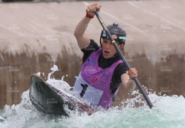 220613 - ICF Canoe Slalom World Cup Day 2-Pictured is Rosalyn Lawrence in the C1 Womens Finals at the Canoe Slalom World Cup, Cardiff International White Water Centre