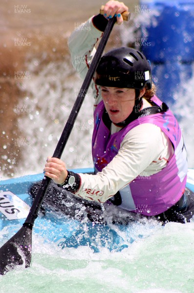 220613 - ICF Canoe Slalom World Cup Day 2-Pictured is Alison Borrows of Australia in the C1 Womens Finals at the Canoe Slalom World Cup, Cardiff International White Water Centre