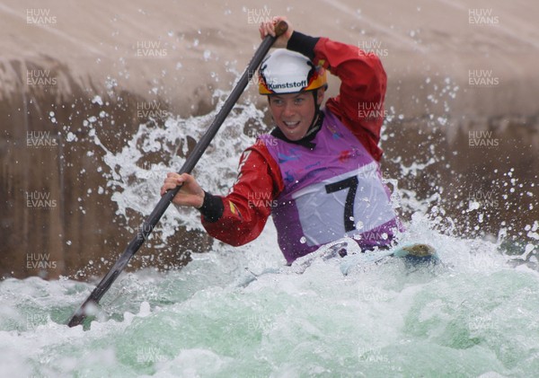 220613 - ICF Canoe Slalom World Cup Day 2-Pictured is Lena Stoecklin of Germany in the C1 Womens Finals at the Canoe Slalom World Cup, Cardiff International White Water Centre