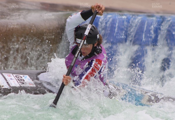 220613 - ICF Canoe Slalom World Cup Day 2-Pictured is Mallory Franklin of Great Britain in the C1 Womens Finals at the Canoe Slalom World Cup, Cardiff International White Water Centre