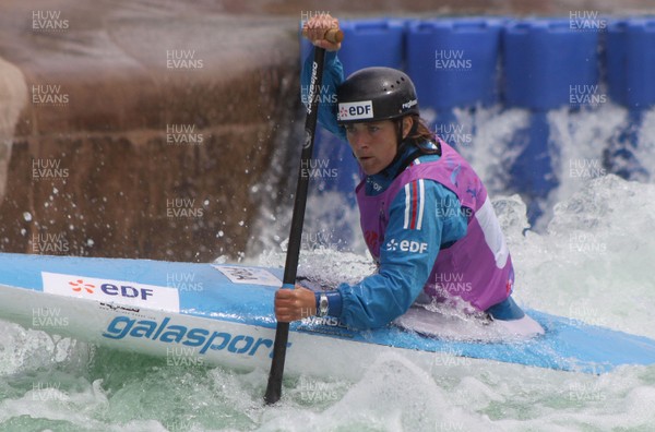 220613 - ICF Canoe Slalom World Cup Day 2-Pictured is Caroline Loir of France in the C1 Womens Finals at the Canoe Slalom World Cup, Cardiff International White Water Centre