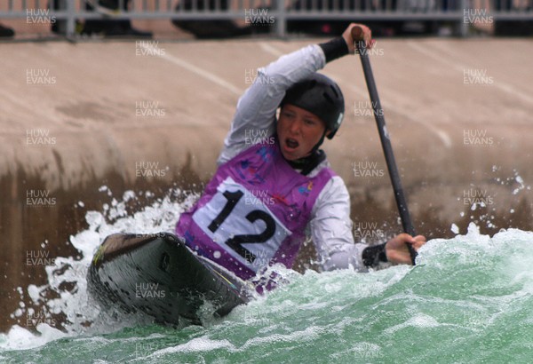 220613 - ICF Canoe Slalom World Cup Day 2-Pictured is Monika Jancova in the C1 Womens Finals at the Canoe Slalom World Cup, Cardiff International White Water Centre