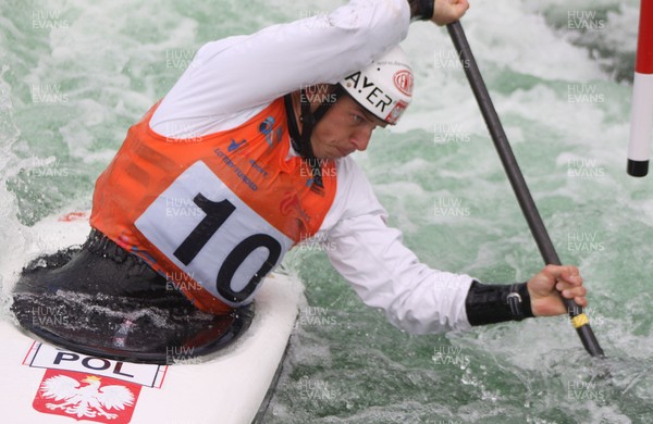 220613 - ICF Canoe Slalom World Cup Day 2-Pictured is Dariusz Popiela in the K1 Mens Finals at the Canoe Slalom World Cup, Cardiff International White Water Centre