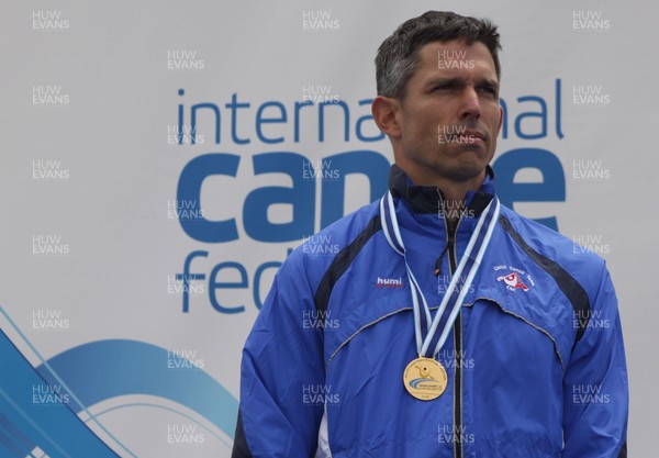 220613 - ICF Canoe Slalom World Cup Day 2-Pictured is Stanislav Jezek of the Czech Republic who won Gold in the C1 Mens Finals at the Canoe Slalom World Cup, Cardiff International White Water Centre