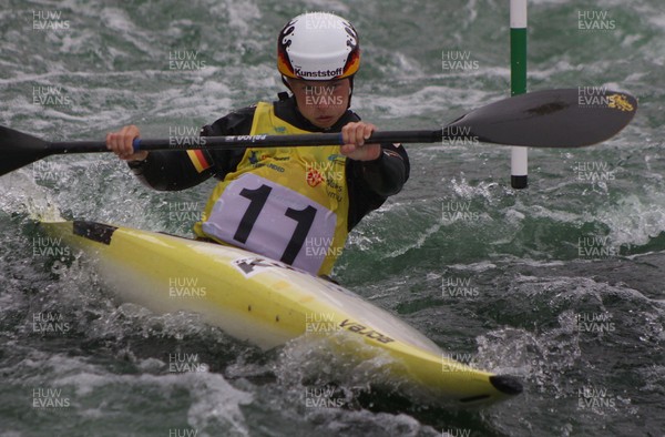 230613 - ICF Canoe Slalom World Cup Day 3-Cindy Poeschel in the K1 Womens Final at the Canoe Slalom World Cup, Cardiff International White Water Centre