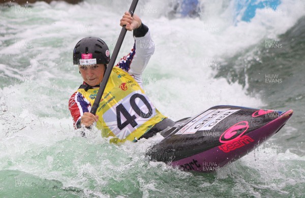 230613 - ICF Canoe Slalom World Cup Day 3-Bethan Latham in the K1 Womens Final at the Canoe Slalom World Cup, Cardiff International White Water Centre