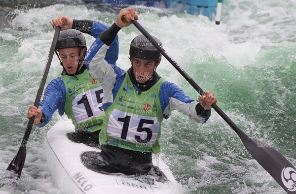 230613 - ICF Canoe Slalom World Cup Day 3-Adam Burgess and Greg Pitt in the C2 Mens Double Final at the Canoe Slalom World Cup, Cardiff International White Water Centre