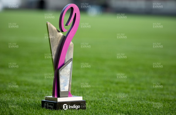 300823 - WRU Indigo Premiership League launch - A general view of the WRU Indigo Premiership trophy