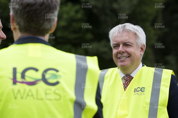 230617 - Picture shows First Minister Carwyn Jones at the site of the new International Convention Centre Wales at the Celtic Manor Resort Once complete in 2019, ICC Wales will provide total floor space for meetings, conferences, exhibitions and events An 837 million pound joint venture between Celtic Manor and Welsh Government