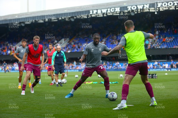 020923 - Ipswich Town v Cardiff City - Sky Bet Championship - Cardiff City players warm up before the game against Ipswich Town