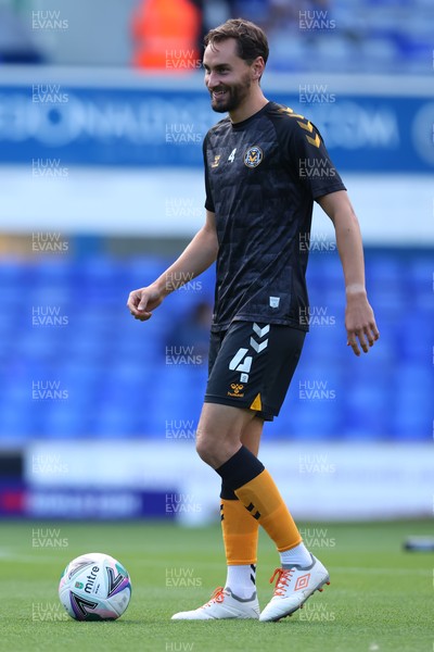 100821 - Ipswich Town v Newport County - Carabao Cup - Edward Upson of Newport County during the warm up