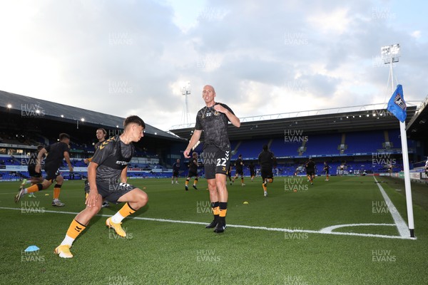 100821 - Ipswich Town v Newport County - Carabao Cup - Kevin Ellison of Newport County warms up