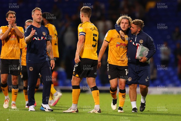 100821 - Ipswich Town v Newport County - Carabao Cup - Aaron Lewis of Newport County celebrates the 0-1 win