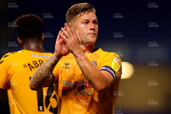 100821 - Ipswich Town v Newport County - Carabao Cup - James Clarke of Newport County celebrates the 0-1 win