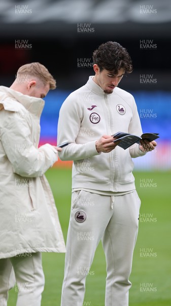 280226 - Ipswich Town v Swansea City - Sky Bet Championship - Josh Key of Swansea City 