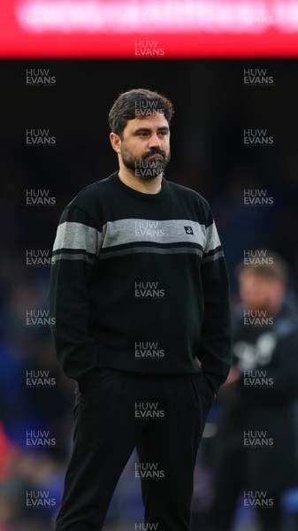 280226 - Ipswich Town v Swansea City - Sky Bet Championship - Manager of Swansea City, Vitor Matos looking at Swansea City fans after the game 