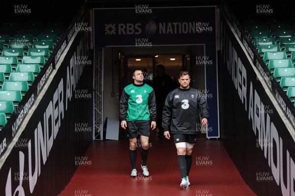 130315 - Ireland Rugby Training -Tommy Bowe and Jamie Heaslip during training