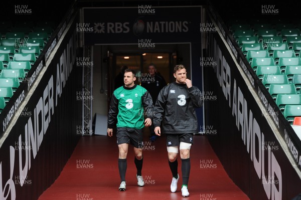 130315 - Ireland Rugby Training -Tommy Bowe and Jamie Heaslip during training