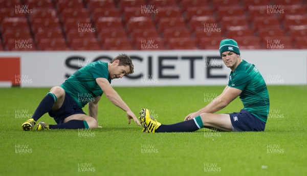 161015 - Ireland captains run, Millennium Stadium - Jonny Sexton of Ireland during a training session at the Millennium Stadium ahead of their Rugby World Cup Quarter Final match against Argentina