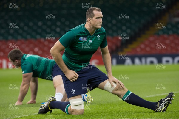 161015 - Ireland captains run, Millennium Stadium - Devin Toner of Ireland during a training session at the Millennium Stadium ahead of their Rugby World Cup Quarter Final match against Argentina