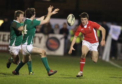 03.02.12  Ireland U20 v Wales U20.Wales Luke Morgan takes on Conor Gilsenan..